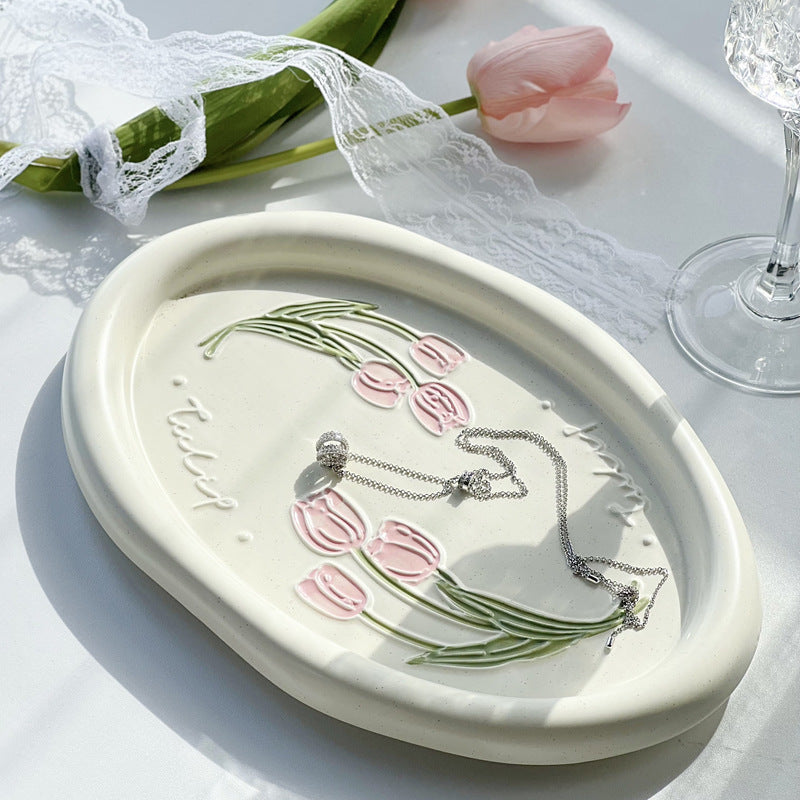 Porcelain Tulip Plate